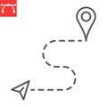 Gps tracking line icon