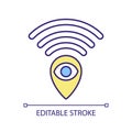 GPS tracking RGB color icon