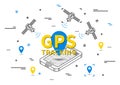 GPS tracking vector illustration