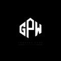 GPW letter logo design with polygon shape. GPW polygon and cube shape logo design. GPW hexagon vector logo template white and Royalty Free Stock Photo
