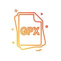 GPX file type icon design vector Royalty Free Stock Photo