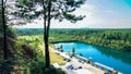 GrÃ³dek Park in Jaworzno, Silesia, Poland. The park used to be a dolomite mine and cement factory.