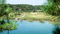 GrÃ³dek Park in Jaworzno, Silesia, Poland. The park used to be a dolomite mine and cement factory.