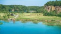 GrÃ³dek Park in Jaworzno, Silesia, Poland. The park used to be a dolomite mine and cement factory.