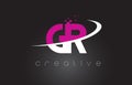 GR G R Creative Letters Design With White Pink Colors