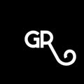 GR letter logo design on black background. GR creative initials letter logo concept. gr letter design. GR white letter design on