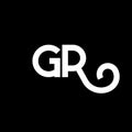 GR letter logo design on black background. GR creative initials letter logo concept. gr letter design. GR white letter design on