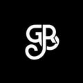 GR letter logo design on black background. GR creative initials letter logo concept. gr letter design. GR white letter design on