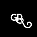 GR letter logo design on black background. GR creative initials letter logo concept. gr letter design. GR white letter design on