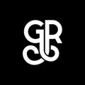 GR letter logo design on black background. GR creative initials letter logo concept. gr letter design. GR white letter design on