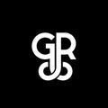 GR letter logo design on black background. GR creative initials letter logo concept. gr letter design. GR white letter design on