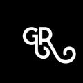 GR letter logo design on black background. GR creative initials letter logo concept. gr letter design. GR white letter design on