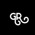 GR letter logo design on black background. GR creative initials letter logo concept. gr letter design. GR white letter design on