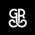 GR letter logo design on black background. GR creative initials letter logo concept. gr letter design. GR white letter design on