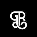 GR letter logo design on black background. GR creative initials letter logo concept. gr letter design. GR white letter design on Royalty Free Stock Photo
