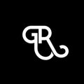 GR letter logo design on black background. GR creative initials letter logo concept. gr letter design. GR white letter design on