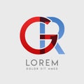 GR logo letters with blue and red gradation