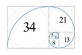 Golden ratio. Fibonacci number Royalty Free Stock Photo