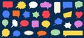 Speech bubbles set abstract shapes of chat bubbles message talk hand drawn editable communication art