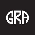 GRA letter logo design on black background. GRA creative initials letter logo concept. GRA letter design