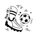 Grab this amazing hand drawn vector of football klick, easy to use icon Royalty Free Stock Photo
