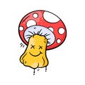 Grab this amazing icon of mushroom in graffiti art style, ready to use vector