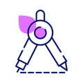 Grab this amazing vector design of geometry compass icon, flat icon design of drafting tool