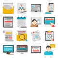 Pack of Analytics Flat Icons Royalty Free Stock Photo