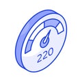 Grab this carefully crafted speedometer in modern and editable style, speed indicator sign