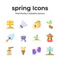 Grab this carefully designed spring vectors, farming, gardening and agriculture icons set