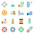 Pack of Power, Energy and Nature Flat Icons