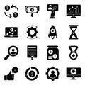 Pack of Finance Solid Icons Royalty Free Stock Photo