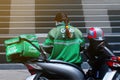 Grab food is food delivery service in Bangkok city,Thailand,March 30,2020