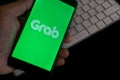 GRAB FOOD services apps text on mobile phone