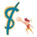 Grab money cartoon concept Royalty Free Stock Photo