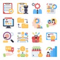 Pack of Operations Management Flat Icons Royalty Free Stock Photo