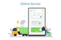 Grabage collector online service or platform. Cleaning work emtying