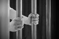 Grabbed the bars of the prison Royalty Free Stock Photo