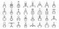 Grabber icons set outline vector. Crane claw game