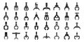 Grabber icons set simple vector. Crane claw game