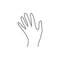 Grabbing hand. Man s hand pinching invisible item. Hand holding something with two fingers. Vector flat outline icon Royalty Free Stock Photo