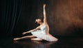 Grace of ballerina in motion on theatrical stage Royalty Free Stock Photo