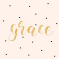 Grace. Brush lettering vector illustration. Royalty Free Stock Photo