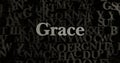 Grace - 3D rendered metallic typeset headline illustration