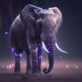 The Grace of the Elephant, Captivating Images on a Soft Purple Canvas, generative ai Royalty Free Stock Photo