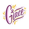 Grace. Hand drawn vector lettering. Motivational inspirational quote Royalty Free Stock Photo