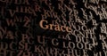 Grace - Wooden 3D rendered letters/message