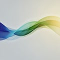 Abstract flowing wave design with vibrant blue, green, and yellow colors on a light background, creating a dynamic and modern Royalty Free Stock Photo