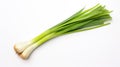 Graceful Allure: Leek\'s Delicate Beauty on White