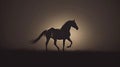 graceful arabian horse shadow on a dark backdrop, exquisite equine silhouette